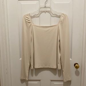 Banana Republic Size XL Long Sleeve Top, Rayon & Spandex Mix, Color Cream NWT